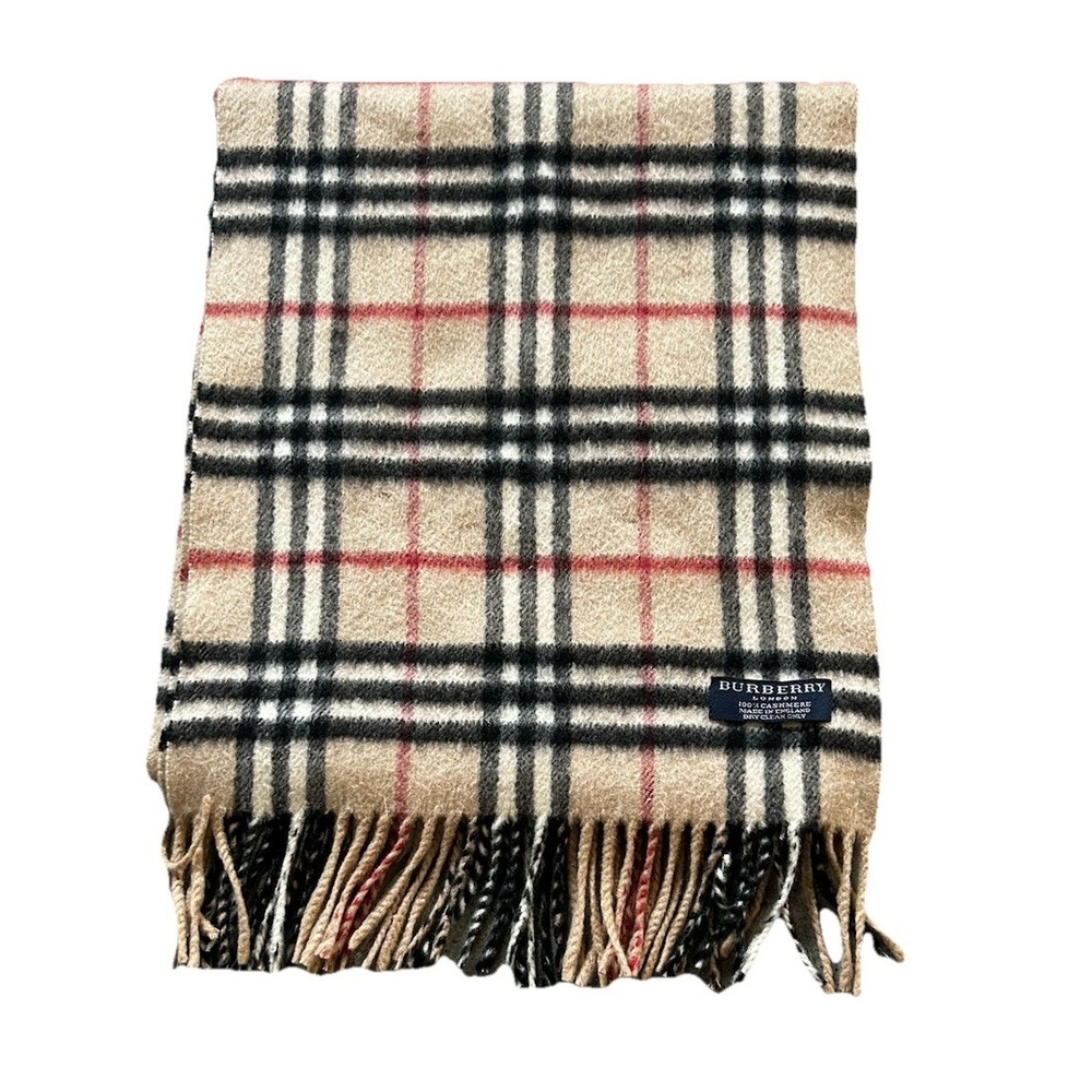 Vintage Burberry London Nova Check Cashmere Scarf